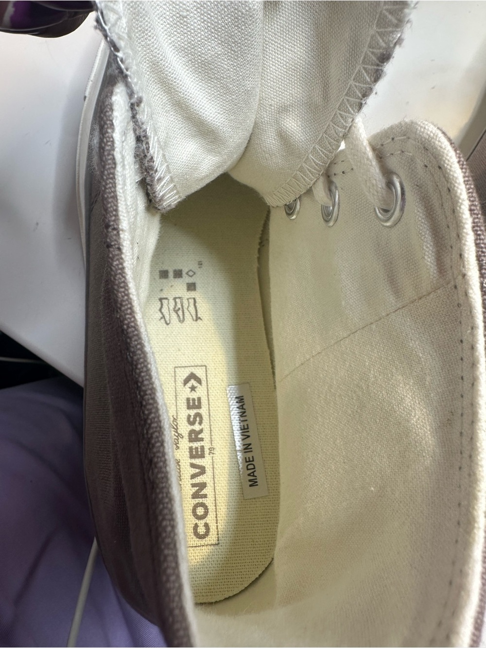 Converse High-Top Canvas Sneakers in Gray and White - Picture 6 of 8
